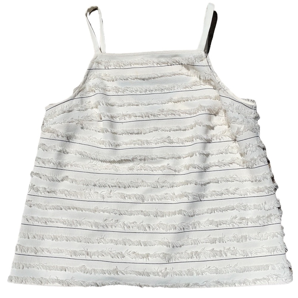 Maeve by Anthropologie  Ivory and Black Pinstriped Cami-style Top. Size 8